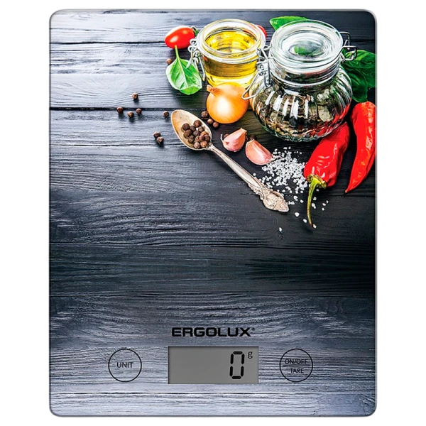Весы кухонные Ergolux ELX-SK02-C02 электронные 5кг ассорти (1/20)