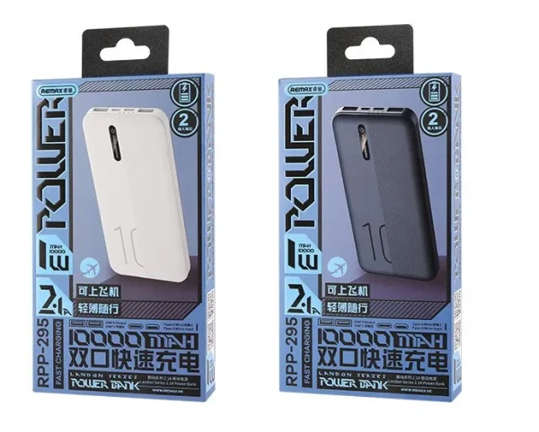 Внешний аккумулятор Remax RPP-295 10000mAh 2.1A 2USB/Type-C синий (1/72)