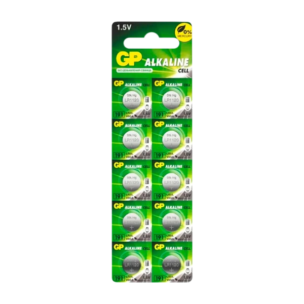 Батарейка GP G8/LR1120/LR55/391A/191 BL10 Alkaline 1.5V отрывные (10/250/5000)