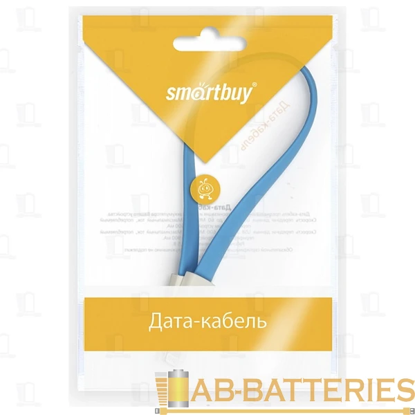 Кабель Smartbuy iK-502m USB (m)-Lightning (m) 0.2м 2.1A силикон синий (1/500)