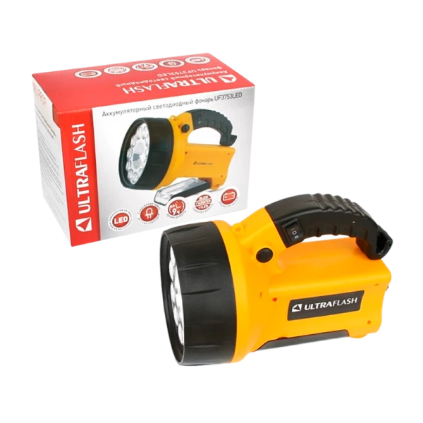 Фонарь туристический Ultraflash UF3753LED 10W 11LED от аккумулятора IP22 3 режима желтый (1/20)
