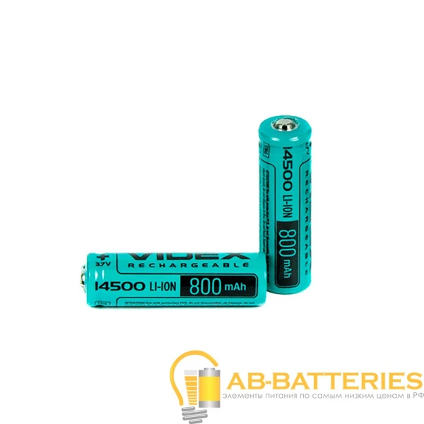 Аккумулятор Li-ion Videx 14500 AA bulk 800mAh без защиты (1/50/600)