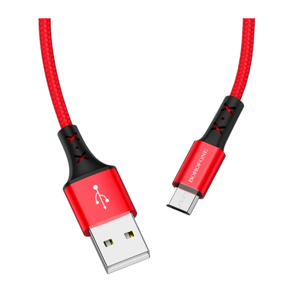Кабель Borofone BX20 USB (m)-microUSB (m) 1.0м 2.0A нейлон красный (1/648)