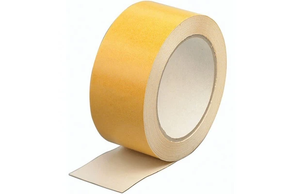 Клейкая лента Без бренда двусторонняя ПП каучук желтый (1/6/36)