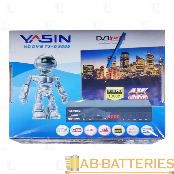 Приставка для цифрового ТВ YASIN D8000 DVB-T/T2 металл черный (1/60)