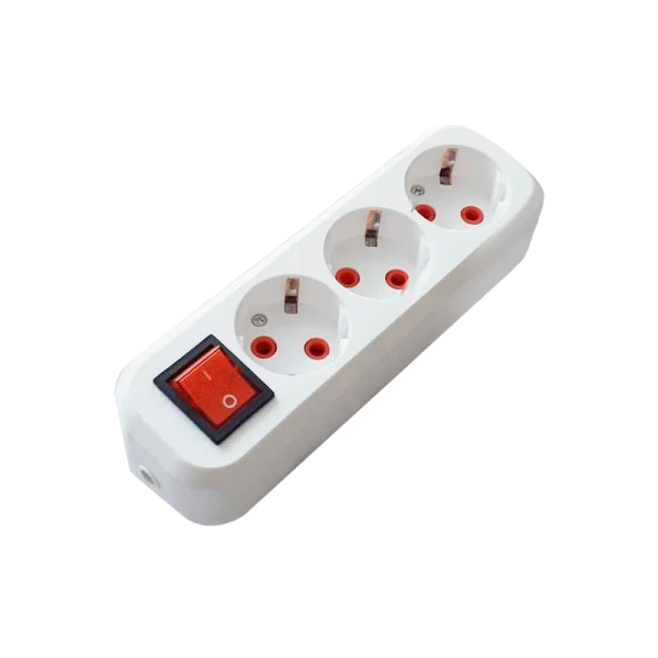 Колодка Прогресс 3р.С/З с выкл. белый (1/10/100)