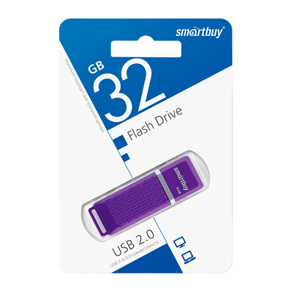 Флеш-накопитель Smartbuy Quartz 32GB USB2.0 пластик фиолетовый