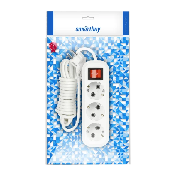 Удлинитель Smartbuy 3р.С/З 16A 15.0м с выкл. белый (1/12)