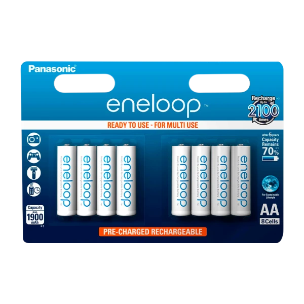 Аккумулятор предзаряженный RTU Panasonic HR6 AA BL8 NI-MH eneloop 1900mAh (8/80/320)