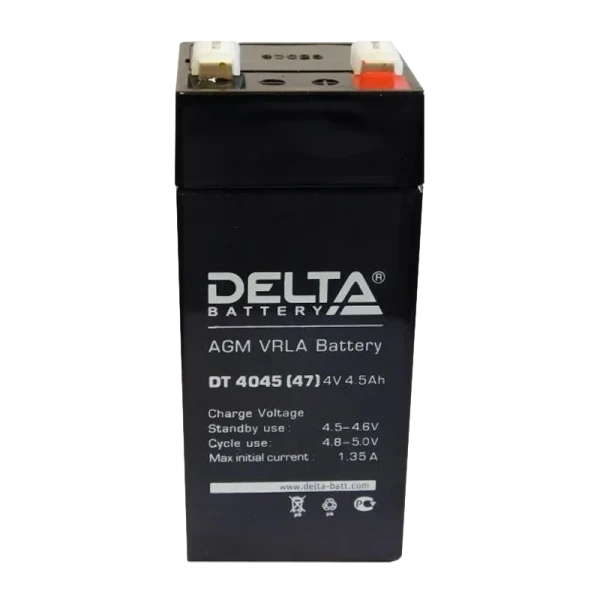 Аккумулятор свинцово-кислотный Delta DT 4045 (47) 4V 4.5Ah (1/20/720)