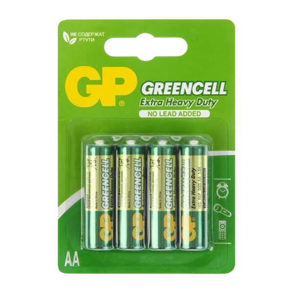 Батарейка GP GreenCell R6 AA BL4 Heavy Duty 1.5V (4/72/288)
