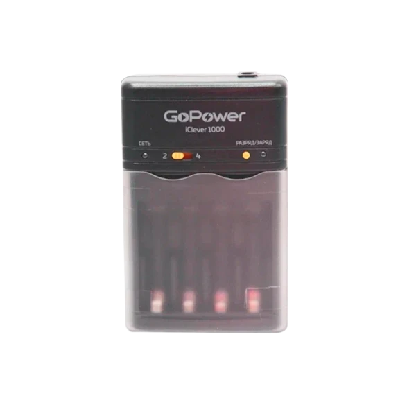 З/У для аккумуляторов GoPower iClever1000 Ni-MH/Ni-Cd 4 слота (1/15/30)