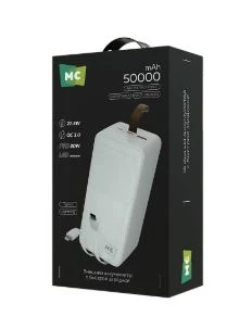 Внешний аккумулятор MORE CHOICE PB59-50 50000mAh 3.0A 22.5W 1USB/Type-C/MicroUSB белый (1/5/20)