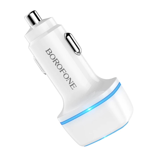 Автомобильное З/У Borofone BZ14 2USB 2.4A белый (1/44/176)