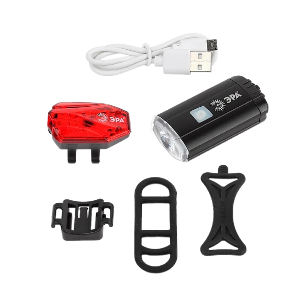 Фонарь велосипедный ЭРА VA-801 6W LED от аккумулятора IP40 2 в 1 черный (1/12/48)