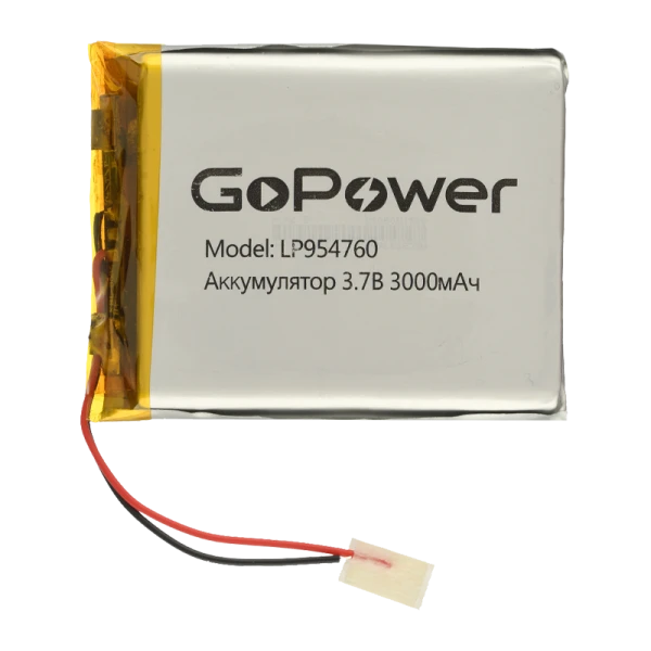 Аккумулятор Li-Pol GoPower LP954760 PK1 3.7V 3000mAh с защитой (1/10)
