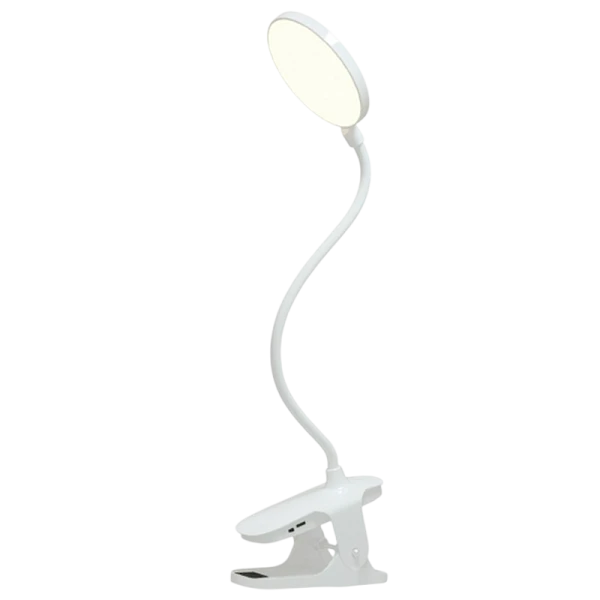 Светильник настольный Ultraflash UF-747 6W прищепка сенс. димируемый белый (1/42)