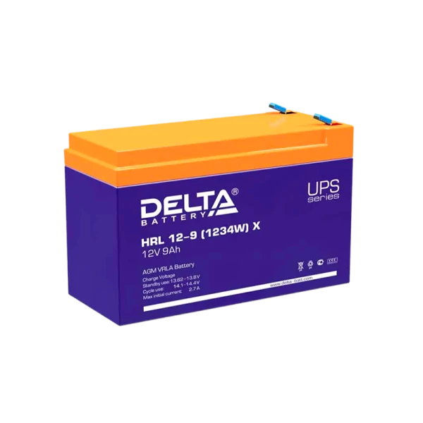Аккумулятор свинцово-кислотный Delta HRL 12-9 (1234W) X 12V 9Ah (1/5)