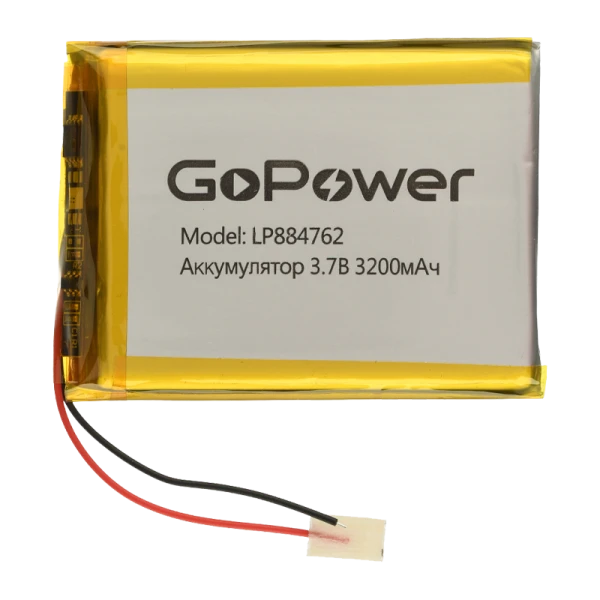 Аккумулятор Li-Pol GoPower LP884762 PK1 3.7V 3200mAh с защитой (1/10)