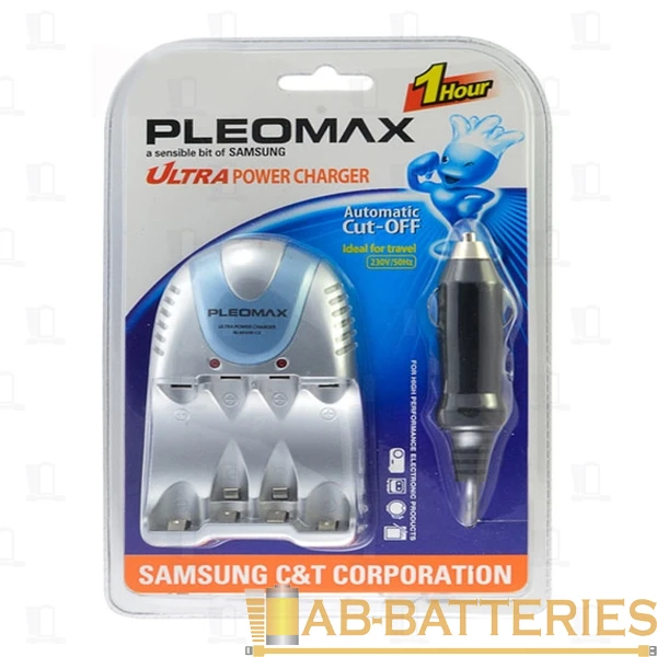 З/У для аккумуляторов Pleomax 1013 ULTRA POWER AA/AAA 2 слота +автомобильный адаптер