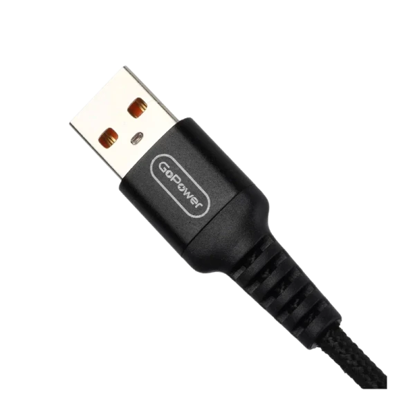 *Кабель GoPower GP02T USB (m)-Type-C (m) 1.0м 2.4A нейлон черный (1/200/800) 