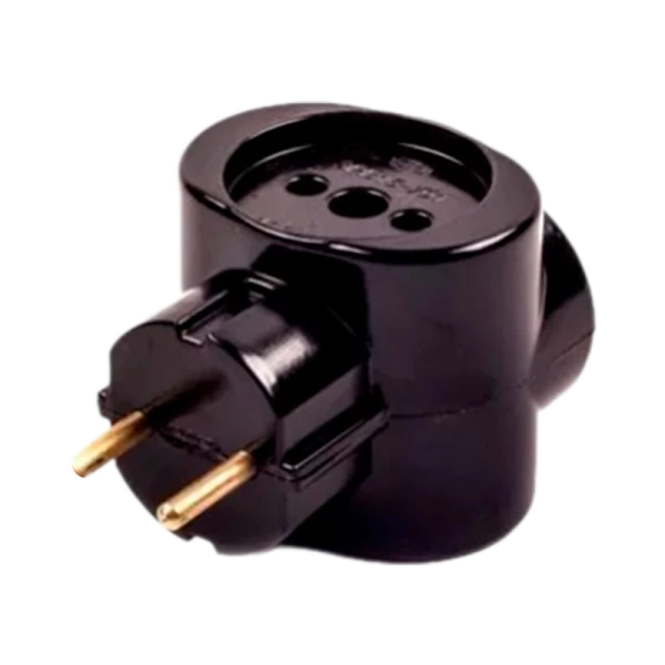 Разветвитель Прогресс 3р.Б/З черный (1/20/120)