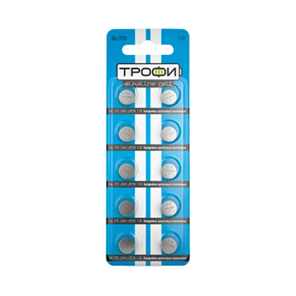 Батарейка Трофи G6/LR920/LR69/371A/171 BL10 Alkaline 1.55V (10/200/1600)