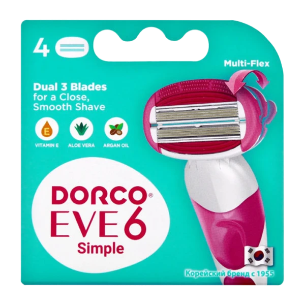 Сменные кассеты DORCO EVE 6 Shai Sweetie 6 лезвий 4шт. (цена за 1 шт) (4/32)