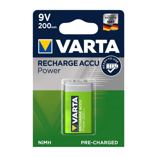 Аккумулятор предзаряженный RTU Varta Крона 6F22 9V BL1 NI-MH 200mAh (1/10/50)