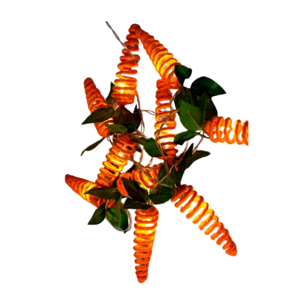 Гирлянда Космос Морковки спирали 10LED 1,8м+0,3м 12*4см белый теплый (1/24)