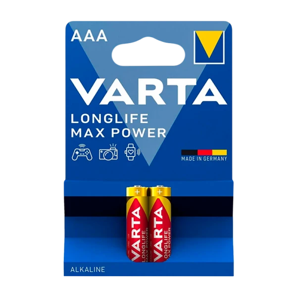 Батарейка Varta LONGLIFE MAX POWER (MAX TECH) LR03 AAA BL2 Alkaline 1.5V (4703) (2/20/100)