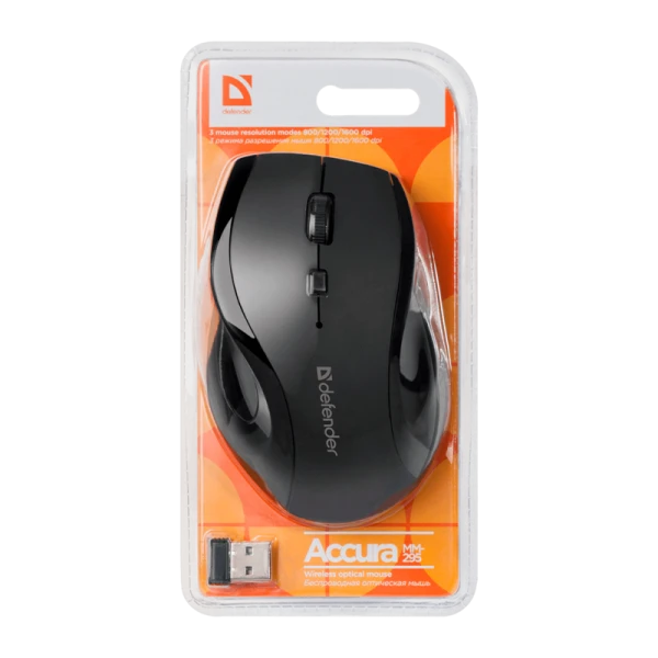 Мышь беспроводная Defender MM-295 Accura классическая USB черный (1/40)