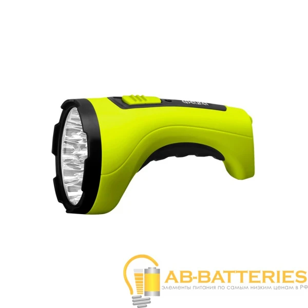 Фонарь туристический Фаzа AccuF2-L15 15LED от аккумулятора прямая подзарядка черный зеленый (1/20)