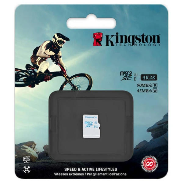 Карта памяти microSD Kingston Action Card 16GB Class10 UHS-I (U3) 90 МБ/сек без адаптера