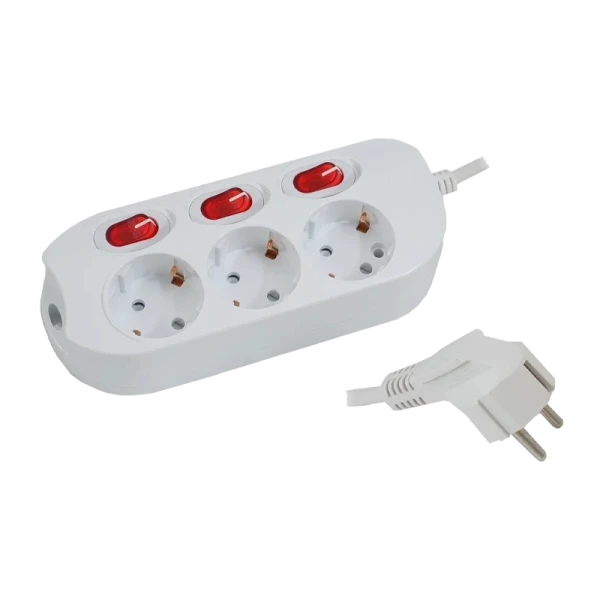 Удлинитель Старт S 3р.С/З 16A 1.5м с выкл. IP20 белый (1/20)