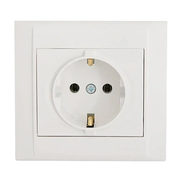 Розетка Makel Defne 1гн. 16A С/З керамика белый 42001008 (1/12)