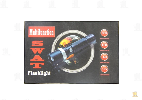 Фонарь универсальный Без бренда SWAT+COB от аккумулятора ZOOM черный