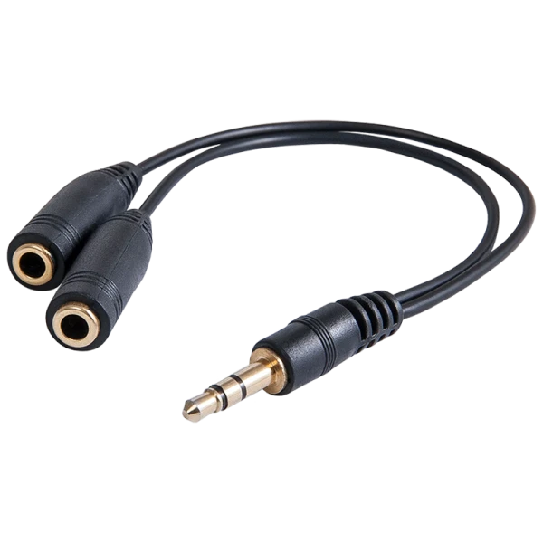 Переходник AUX Defender Jack 3.5mm (m)-2xJack 3.5mm (f) силикон черный (1/10/100)