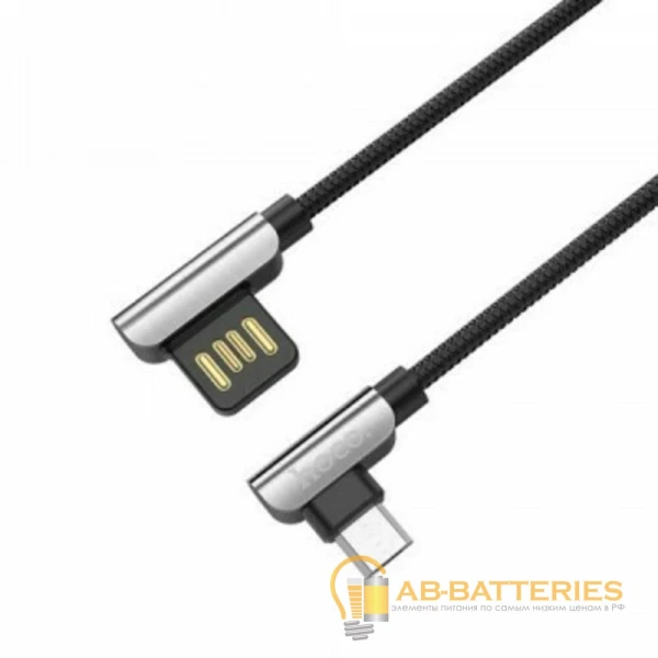 Кабель HOCO U42 USB (m)-microUSB (m) 1.2м 2.4A ткань черный (1/24/240)