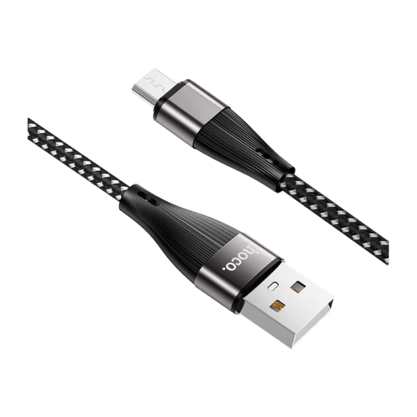 Кабель HOCO X57 USB (m)-microUSB (m) 1.0м 2.4A нейлон черный (1/33/330)