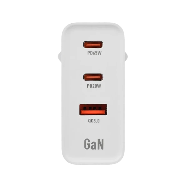 *Сетевое З/У GoPower GPQC10 1USB+2Type-C 65W QC3.0 GAN белый