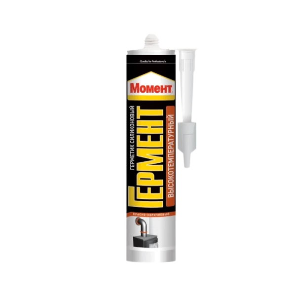 Герметик Момент ГЕРМЕНТ 300мл силиконовый высокотемпературный красно-коричневый (1/12)