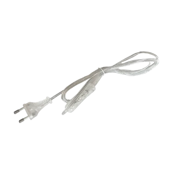 Кабель питания Прогресс для бра 1.7м 10A 2x0.5мм² с переключателем прозрачный (1/200)