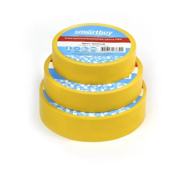 Изолента Smartbuy ПВХ 15мм*20м желтый (1/10)