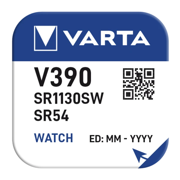 Батарейка Varta 390 (SR1130SW) BL1 Silver Oxide 1.55V (1/10/100)