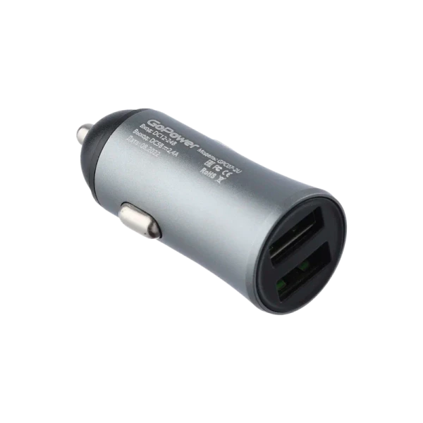 *Автомобильное З/У GoPower GPC07U 2USB серый 