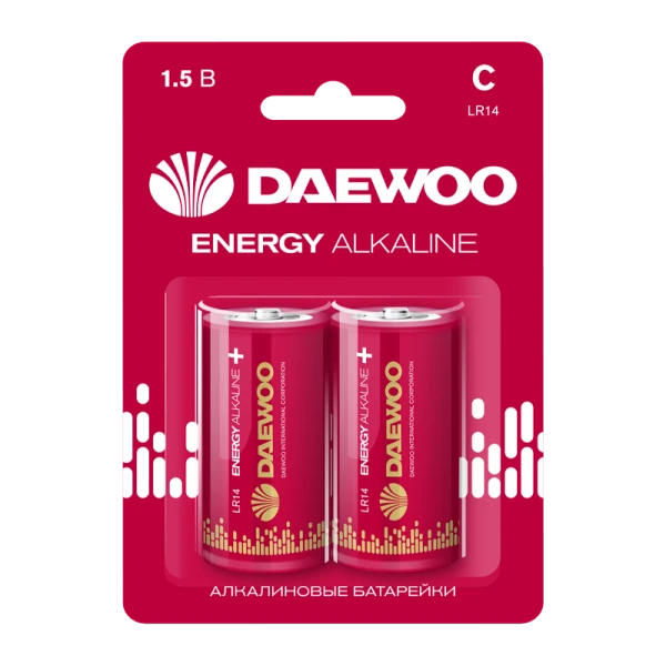 Батарейка Daewoo ENERGY LR14 C BL2 Alkaline 1.5V (2/24/192)