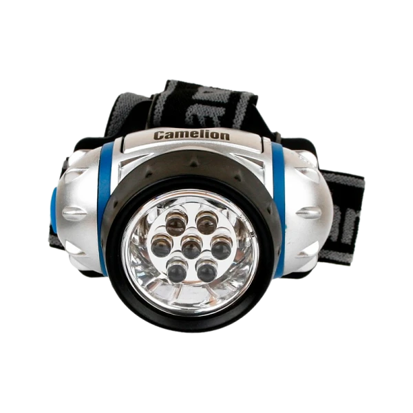 Фонарь налобный Camelion LED5310-7F3&nbsp;&nbsp; ( металлик, 7LED, 3 реж, 3XR03 в компл, пласт)