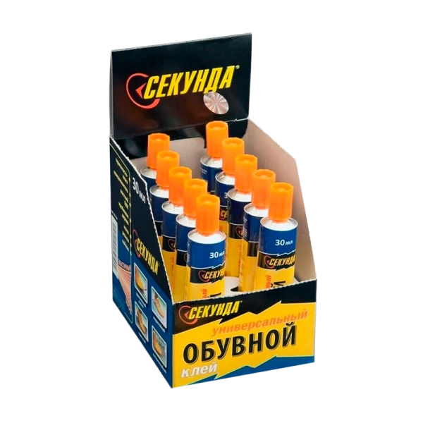 Клей Секунда обувной 30мл водостойкий BOX10 шоу-бокс (10/120)