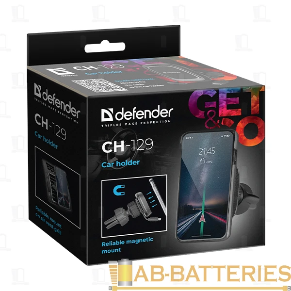 Держатель автомобильный Defender CH-129 в воздуховод магнит черный (1/114)